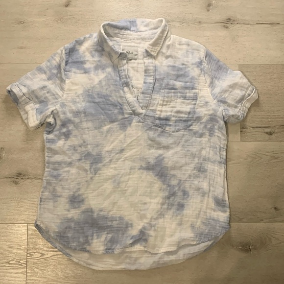 RAILS Savannah Cascade Womens‎ Blue/White Tie Dye Shirt - Picture 2 of 10